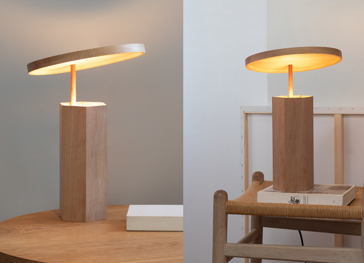 The Arkkitema T042 table lamp combines beautiful Nordic solid oak with high-quality carpentry. The end result is a timeless design that delights again and again.